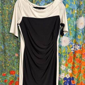 Anne Klein Black and White Midi Dress